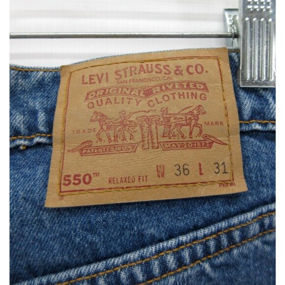 VINTAGE Levis 550 Jeans 36X31 Relaxed Fit 90s Red Tab Denim Pants USA - Picture 7 of 11